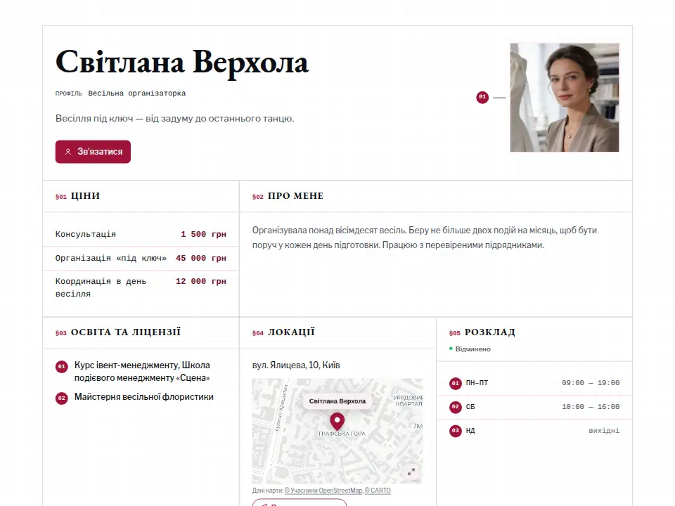 Шаблон «Технічне креслення — Винний»